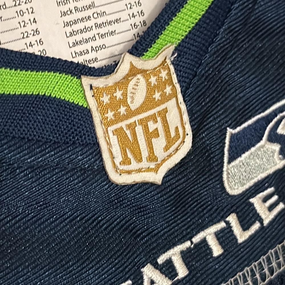 SEATTLE SEAHAWKS JERSEY PETS OFFICIAL NFL TEAM WEAR BLUE & GREEN STITCHED M NWT - Picture 4 of 12
